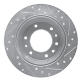 Dynamic Friction 2006-2014 Hyundai Entourage Rear Left Drilled & Slotted Silver Brake Rotor by Dynamic Friction Company 631-21024L