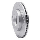 Dynamic Friction 2007-2009 Kia Sorento Front Left Drilled & Slotted Silver Brake Rotor by Dynamic Friction Company 631-21025L