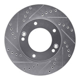 Dynamic Friction 2007-2009 Kia Sorento Front Left Drilled & Slotted Silver Brake Rotor by Dynamic Friction Company 631-21025L