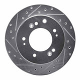 Dynamic Friction 2007-2009 Kia Sorento Rear Left Drilled & Slotted Silver Brake Rotor by Dynamic Friction Company 631-21026L