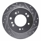 Dynamic Friction 2007-2009 Kia Sorento Rear Right Drilled & Slotted Silver Brake Rotor by Dynamic Friction Company 631-21026R
