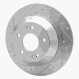 Dynamic Friction 2015-2020 Kia Sorento Rear Left Drilled & Slotted Silver Brake Rotor by Dynamic Friction Company 631-21029L
