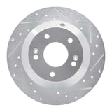 Dynamic Friction 2015-2020 Kia Sorento Rear Right Drilled & Slotted Silver Brake Rotor by Dynamic Friction Company 631-21029R