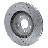 Dynamic Friction 2015-2020 Kia Sorento Front Left Drilled & Slotted Silver Brake Rotor by Dynamic Friction Company 631-21030L