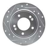 Dynamic Friction 2017-2025 Hyundai Elantra Rear Left Drilled & Slotted Silver Brake Rotor by Dynamic Friction Company 631-21034L