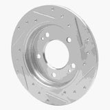 Dynamic Friction 2017-2025 Hyundai Elantra Rear Left Drilled & Slotted Silver Brake Rotor by Dynamic Friction Company 631-21034L