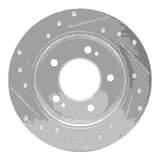 Dynamic Friction 2017-2025 Hyundai Veloster Rear Right Drilled & Slotted Silver Brake Rotor by Dynamic Friction Company 631-21034R