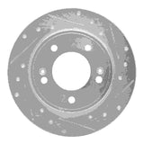 Dynamic Friction 2017-2025 Hyundai Veloster Rear Right Drilled & Slotted Silver Brake Rotor by Dynamic Friction Company 631-21034R
