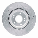 Dynamic Friction 2017-2020 Kia Cadenza Front Left Drilled & Slotted Silver Brake Rotor by Dynamic Friction Company 631-21035L