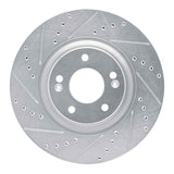 Dynamic Friction 2017-2020 Kia Cadenza Front Left Drilled & Slotted Silver Brake Rotor by Dynamic Friction Company 631-21035L