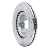 Dynamic Friction 2017-2020 Kia Cadenza Front Left Drilled & Slotted Silver Brake Rotor by Dynamic Friction Company 631-21035L