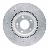 Dynamic Friction 2017-2020 Kia Cadenza Front Right Drilled & Slotted Silver Brake Rotor by Dynamic Friction Company 631-21035R