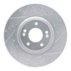 R1 Concepts 2017-2020 Kia Cadenza Front Right Drilled & Slotted Silver Brake Rotor