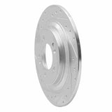 Dynamic Friction 2017-2023 Hyundai Kona EV Rear Left Drilled & Slotted Silver Brake Rotor by Dynamic Friction Company 631-21036L
