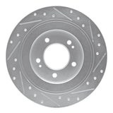 Dynamic Friction 2017-2023 Hyundai Kona EV Rear Left Drilled & Slotted Silver Brake Rotor by Dynamic Friction Company 631-21036L