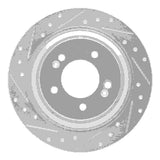 Dynamic Friction 2017-2023 Hyundai Kona EV Rear Left Drilled & Slotted Silver Brake Rotor by Dynamic Friction Company 631-21036L