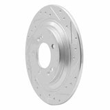 Dynamic Friction 2017-2023 Hyundai Kona EV Rear Right Drilled & Slotted Silver Brake Rotor by Dynamic Friction Company 631-21036R