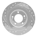Dynamic Friction 2017-2023 Hyundai Kona EV Rear Right Drilled & Slotted Silver Brake Rotor by Dynamic Friction Company 631-21036R