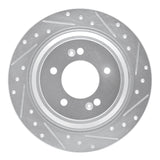 Dynamic Friction 2017-2023 Hyundai Kona EV Rear Right Drilled & Slotted Silver Brake Rotor by Dynamic Friction Company 631-21036R