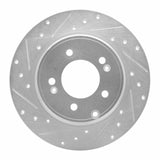 Dynamic Friction 2017-2019 Kia Cadenza Rear Left Drilled & Slotted Silver Brake Rotor by Dynamic Friction Company 631-21037L