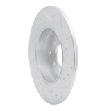 Dynamic Friction 2017-2019 Kia Cadenza Rear Left Drilled & Slotted Silver Brake Rotor by Dynamic Friction Company 631-21037L