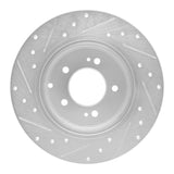 Dynamic Friction 2017-2019 Kia Cadenza Rear Right Drilled & Slotted Silver Brake Rotor by Dynamic Friction Company 631-21037R