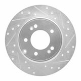 Dynamic Friction 2017-2019 Kia Cadenza Rear Right Drilled & Slotted Silver Brake Rotor by Dynamic Friction Company 631-21037R