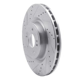 Dynamic Friction 2018-2022 Genesis G70 Front Left Drilled & Slotted Silver Brake Rotor by Dynamic Friction Company 631-21038L
