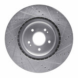 Dynamic Friction 2018-2022 Genesis G70 Front Left Drilled & Slotted Silver Brake Rotor by Dynamic Friction Company 631-21038L