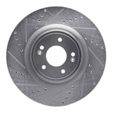 Dynamic Friction 2018-2022 Genesis G70 Front Left Drilled & Slotted Silver Brake Rotor by Dynamic Friction Company 631-21038L