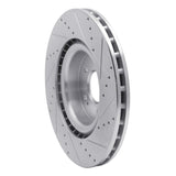 Dynamic Friction 2018-2022 Genesis G70 Front Left Drilled & Slotted Silver Brake Rotor by Dynamic Friction Company 631-21038L
