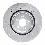 Dynamic Friction 2018-2022 Genesis G70 Front Right Drilled & Slotted Silver Brake Rotor by Dynamic Friction Company 631-21038R
