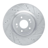 Dynamic Friction 2018-2022 Genesis G70 Front Right Drilled & Slotted Silver Brake Rotor by Dynamic Friction Company 631-21038R