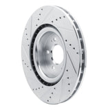 Dynamic Friction 2018-2022 Genesis G70 Front Right Drilled & Slotted Silver Brake Rotor by Dynamic Friction Company 631-21038R