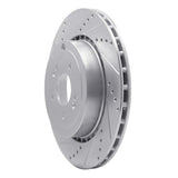 Dynamic Friction 2018-2025 Genesis G70 Rear Left Drilled & Slotted Silver Brake Rotor by Dynamic Friction Company 631-21039L