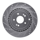 Dynamic Friction 2018-2025 Genesis G70 Rear Left Drilled & Slotted Silver Brake Rotor by Dynamic Friction Company 631-21039L