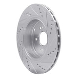 Dynamic Friction 2018-2025 Genesis G70 Rear Left Drilled & Slotted Silver Brake Rotor by Dynamic Friction Company 631-21039L