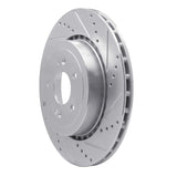 Dynamic Friction 2018-2025 Genesis G70 Rear Right Drilled & Slotted Silver Brake Rotor by Dynamic Friction Company 631-21039R