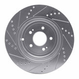 Dynamic Friction 2018-2025 Genesis G70 Rear Right Drilled & Slotted Silver Brake Rotor by Dynamic Friction Company 631-21039R