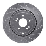 Dynamic Friction 2018-2025 Genesis G70 Rear Right Drilled & Slotted Silver Brake Rotor by Dynamic Friction Company 631-21039R