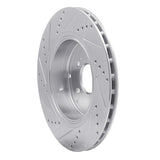 Dynamic Friction 2018-2025 Genesis G70 Rear Right Drilled & Slotted Silver Brake Rotor by Dynamic Friction Company 631-21039R