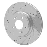 Dynamic Friction 2018-2023 Genesis G70 Front Left Drilled & Slotted Silver Brake Rotor by Dynamic Friction Company 631-21040L