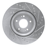 Dynamic Friction 2018-2023 Genesis G70 Front Left Drilled & Slotted Silver Brake Rotor by Dynamic Friction Company 631-21040L