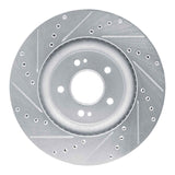 Dynamic Friction 2018-2023 Genesis G70 Front Right Drilled & Slotted Silver Brake Rotor by Dynamic Friction Company 631-21040R