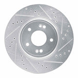 Dynamic Friction 2018-2023 Genesis G70 Front Right Drilled & Slotted Silver Brake Rotor by Dynamic Friction Company 631-21040R