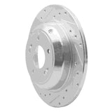 Dynamic Friction 2018-2023 Genesis G70 Rear Left Drilled & Slotted Silver Brake Rotor by Dynamic Friction Company 631-21041L