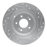 Dynamic Friction 2018-2023 Genesis G70 Rear Left Drilled & Slotted Silver Brake Rotor by Dynamic Friction Company 631-21041L
