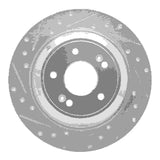Dynamic Friction 2018-2023 Genesis G70 Rear Left Drilled & Slotted Silver Brake Rotor by Dynamic Friction Company 631-21041L