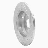 Dynamic Friction 2018-2023 Genesis G70 Rear Left Drilled & Slotted Silver Brake Rotor by Dynamic Friction Company 631-21041L