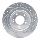 Dynamic Friction 2017-2025 Hyundai Nexo Rear Left Drilled & Slotted Silver Brake Rotor by Dynamic Friction Company 631-21042L